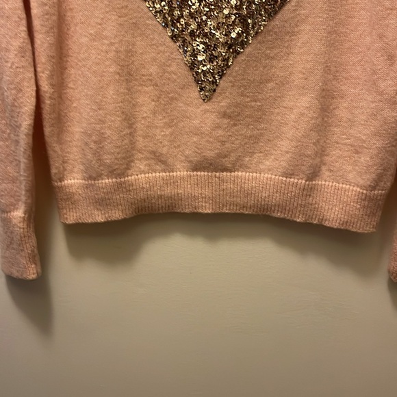 H&M pink sweater with gold sequined heart size small. - Picture 8 of 8
